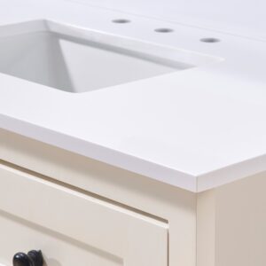 Altair 73043-CTP-SW Andalo 43 Inch Stone Effects Vanity Top with White Sink - Snow White