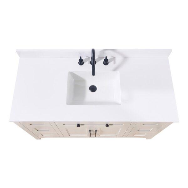 Altair 73049-CTP-SW Andalo 49 Inch Stone Effects Vanity Top with White Sink - Snow White