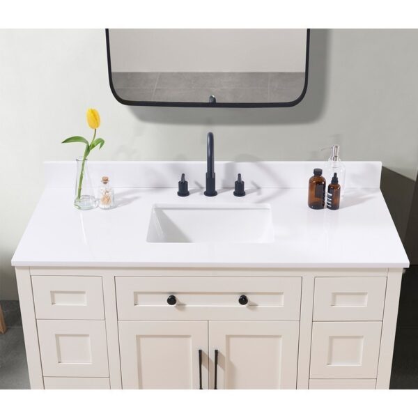 Altair 73049-CTP-SW Andalo 49 Inch Stone Effects Vanity Top with White Sink - Snow White