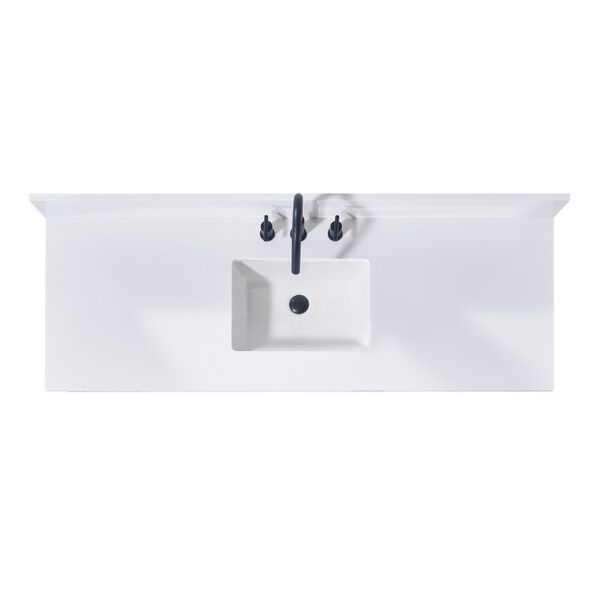 Altair 73061S-CTP-SW Andalo 61 Inch Stone Effects Vanity Top with Single White Sink - Snow White