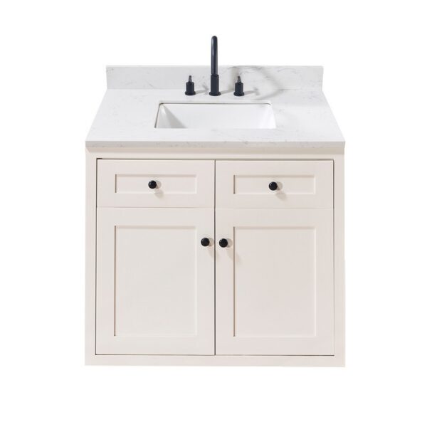 Altair 75037-CTP-AW Oderzo 37 Inch Stone Effects Vanity Top with White Sink - Aosta White