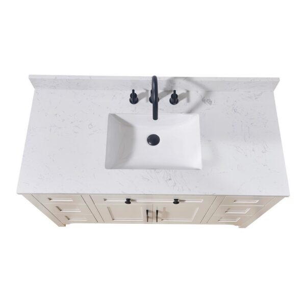 Altair 75049-CTP-AW Oderzo 49 Inch Stone Effects Vanity Top with White Sink - Aosta White