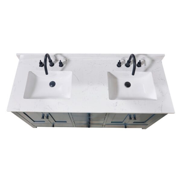 Altair 75061-CTP-AW Oderzo 61 Inch Stone Effects Vanity Top with White Sink - Aosta White