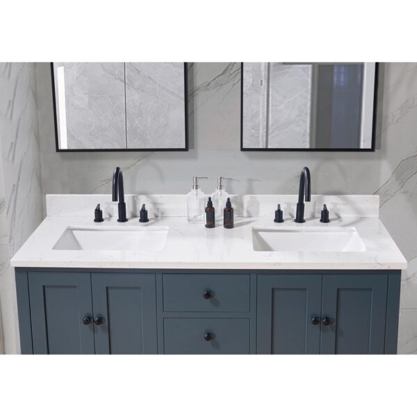 Altair 75061-CTP-AW Oderzo 61 Inch Stone Effects Vanity Top with White Sink - Aosta White