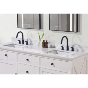 Altair 75073-CTP-AW Oderzo 73 Inch Stone Effects Vanity Top with White Sink - Aosta White