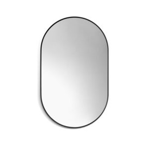 Altair 757036-MIR Ispra 22 Inch Oval Aluminum Framed Bathroom Vanity Wall Mirror