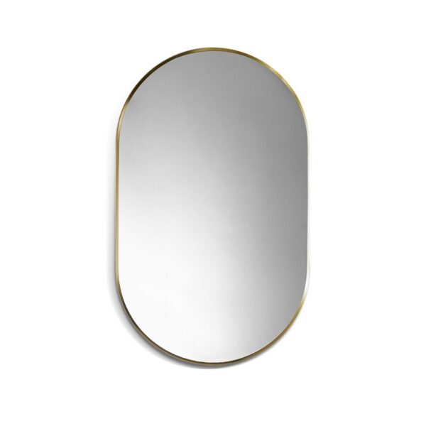 Altair 757036-MIR Ispra 22 Inch Oval Aluminum Framed Bathroom Vanity Wall Mirror