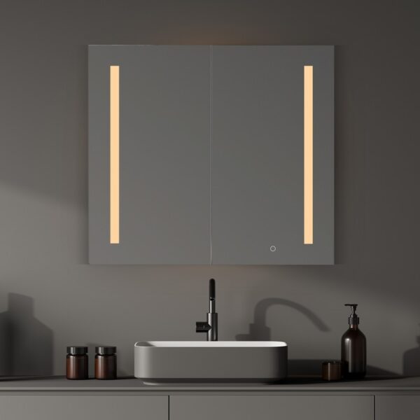 Altair 758036-LED-MC Catola 36 Inch Rectangle Frameless Surface-Mount or Recessed LED Lighted Bathroom Medicine Cabinet