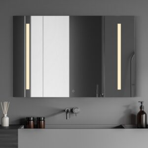 Altair 758048-LED-MC Catola 48 Inch Rectangle Frameless Surface-Mount or Recessed LED Lighted Bathroom Medicine Cabinet