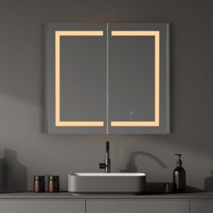 Altair 760036-LED-MC Bojano 36 Inch Rectangle Frameless Surface-Mount or Recessed LED Lighted Bathroom Medicine Cabinet