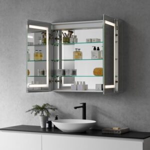 Altair 760036-LED-MC Bojano 36 Inch Rectangle Frameless Surface-Mount or Recessed LED Lighted Bathroom Medicine Cabinet