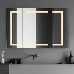 Altair 760048-LED-MC Bojano 48 Inch Rectangle Frameless Surface-Mount or Recessed LED Lighted Bathroom Medicine Cabinet