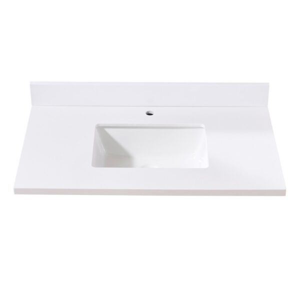 Altair 76037-CTP-SW Caorle 37 Inch Stone Effects Vanity Top with White Sink - Snow White