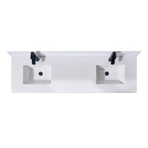 Altair 76073-CTP-SW Caorle 73 Inch Stone Effects Vanity Top with White Sink - Snow White