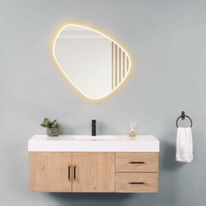 Altair 762032-LED-NF Rasso 31 1/2 Inch Novelty Frameless Modern Bathroom Vanity LED Lighted Wall Mirror