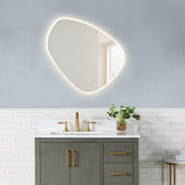 Altair 762032-LED-NF Rasso 31 1/2 Inch Novelty Frameless Modern Bathroom Vanity LED Lighted Wall Mirror