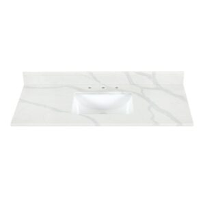 Altair 7848-CTP-CWQ Arbios 48 Inch Quartz Stone Vanity Top in Calacatta White