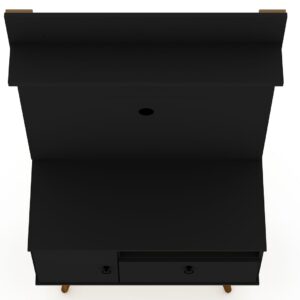 Manhattan Comfort Tribeca 35.43 Mid-Century Modern TV Stand and Panel with Media and Display Shelves in Black