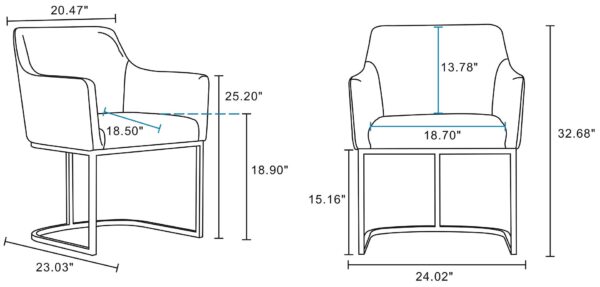 Manhattan Comfort Modern Serena 8 Piece Dining Set Upholstered in Leatherette with Steel Legs in Light Grey