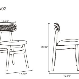 Manhattan Comfort 9-Piece Rockaway Modern 70.86 Solid Wood Dining Set in Black with 8 Colbert Dining Chairs