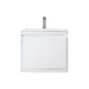 James Martin 801V23.6GWGW Milan 23.6 Inch Single Vanity Cabinet in Glossy White with Glossy White Composite Top