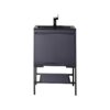 James Martin 801V23.6MGGMBKCHB Milan 23.6 Inch Single Vanity Cabinet in Modern Grey Glossy and Matte Black with Charcoal Black Composite Top