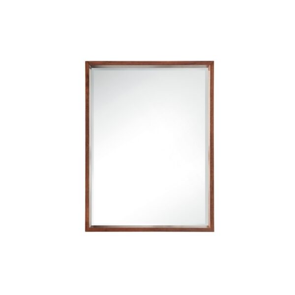 James Martin 803-M23.6-WLT Milan 23.6 Inch Rectangular Cube Mirror in Mid Century Walnut