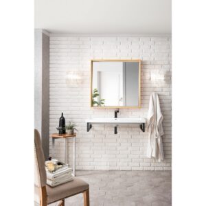 James Martin 803-M35.4-NTA Milan 35.4 Inch Square Cube Mirror in Natural Ash