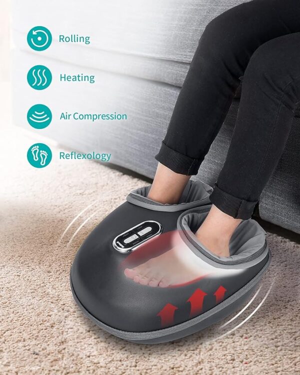 RetailHuntUSA Foot Massager Machine with Soothing Heat, Deep Kneading Therapy, Air Compression, Improve Blood Circulation and Foot Wellness