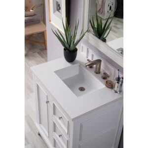 James Martin 825-V30-3WZ De Soto 31 1/4 Inch Single Vanity with 3cm White Zeus Quartz Top