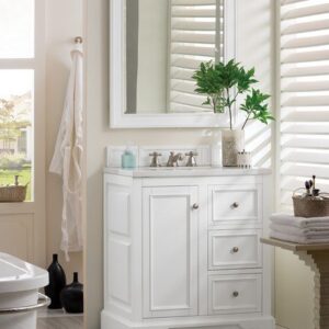 James Martin 825-V30-BW De Soto 31 Inch Single Vanity in Bright White