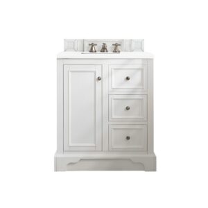 James Martin 825-V30-3WZ De Soto 31 1/4 Inch Single Vanity with 3cm White Zeus Quartz Top