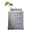 James Martin 825-V30-SL-3AF De Soto 31 Inch Single Vanity in Silver Gray with 3 cm Arctic Fall Solid Surface Top