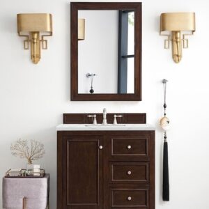 James Martin 825-V36-BNM-3ENC De Soto 37 1/4 Inch Single Vanity Cabinet with Ethereal Noctis Quartz Top - Burnished Mahogany