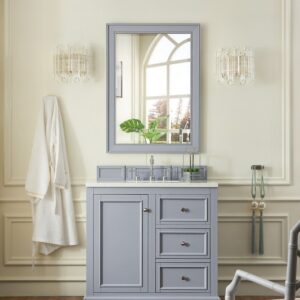 James Martin 825-V36-SL-3AF De Soto 37 Inch Single Vanity in Silver Gray with 3 cm Arctic Fall Solid Surface Top