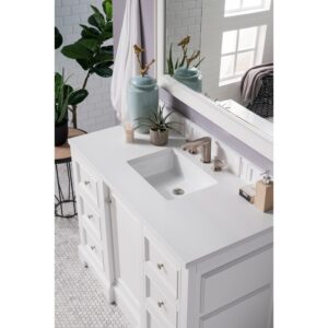 James Martin 825-V48-3WZ De Soto 49 1/4 Inch Single Vanity with 3cm White Zeus Quartz Top