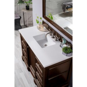 James Martin 825-V48-3WZ De Soto 49 1/4 Inch Single Vanity with 3cm White Zeus Quartz Top