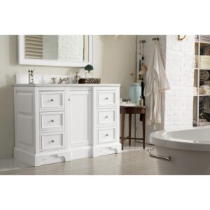 James Martin 825-V48-3WZ De Soto 49 1/4 Inch Single Vanity with 3cm White Zeus Quartz Top