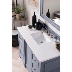 James Martin 825-V48-3WZ De Soto 49 1/4 Inch Single Vanity with 3cm White Zeus Quartz Top