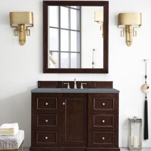 James Martin 825-V48-BNM-3CBL De Soto 49 1/4 Inch Single Vanity Cabinet with Cala Blue Quartz Top - Burnished Mahogany