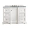 James Martin 825-V48-BW-3CBL De Soto 49 1/4 Inch Single Vanity Cabinet with Cala Blue Quartz Top - Bright White