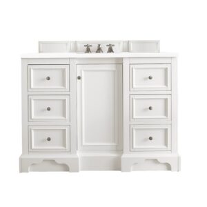 James Martin 825-V48-3WZ De Soto 49 1/4 Inch Single Vanity with 3cm White Zeus Quartz Top