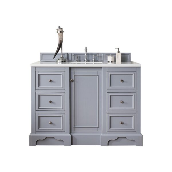 James Martin 825-V48-3WZ De Soto 49 1/4 Inch Single Vanity with 3cm White Zeus Quartz Top