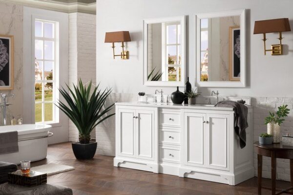 James Martin 825-V72-BW De Soto 73 Inch Double Vanity in Bright White