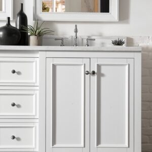 James Martin 825-V72-BW-3AF De Soto 73 Inch Double Vanity in Bright White with 3 cm Arctic Fall Solid Surface Top