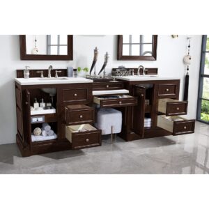 James Martin 825-V94-DU 96 1/2 Inch Free-Standing Double Sink Bathroom Vanity with 3 CM Top