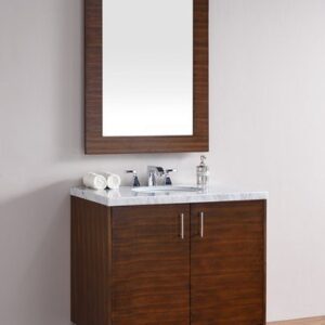 James Martin 850-V36-AWT-3AF Metropolitan 36 Inch American Walnut Single Vanity with 3 cm Arctic Fall Solid Surface Top