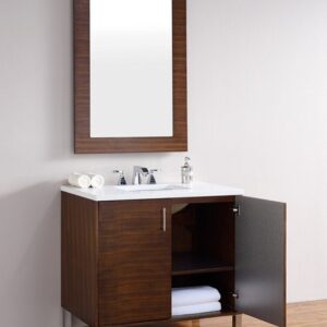 James Martin 850-V36-AWT-3CAR Metropolitan 36 Inch American Walnut Single Vanity with 3 cm Carrara Marble Top