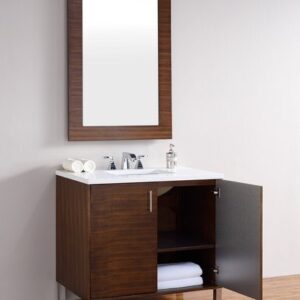 James Martin 850-V36-AWT-3AF Metropolitan 36 Inch American Walnut Single Vanity with 3 cm Arctic Fall Solid Surface Top