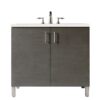 James Martin 850-V36-SOK-3ESR Metropolitan 36 Inch Single Vanity in Silver Oak with 3 CM Eternal Serena Quartz Top